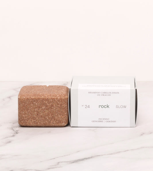 Shampoo Rock para Cabelo Fraco ou Fino - Gengibre, Gerânio e Basílico