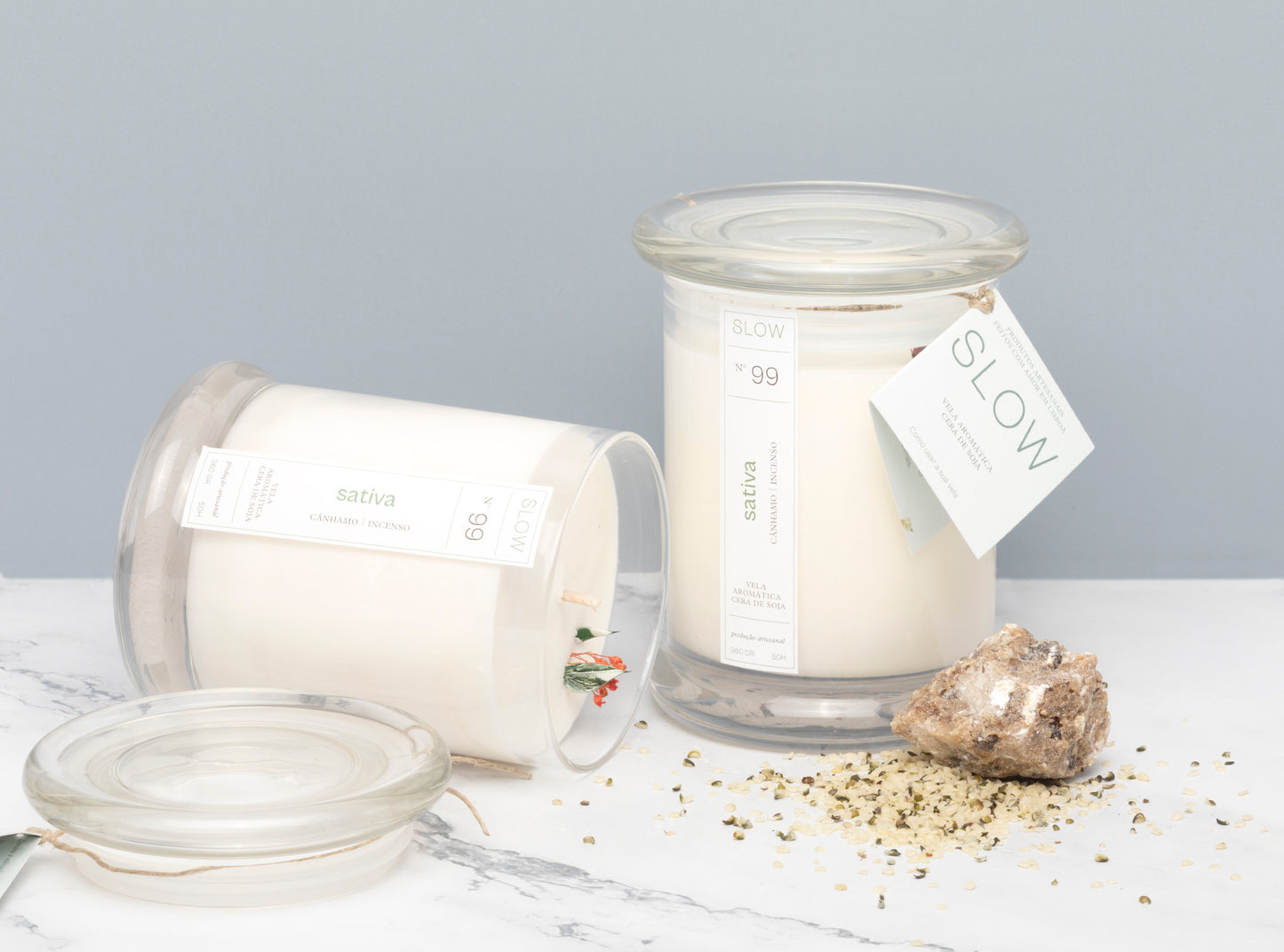 Vela Status Sativa - Cânhamo e Incenso