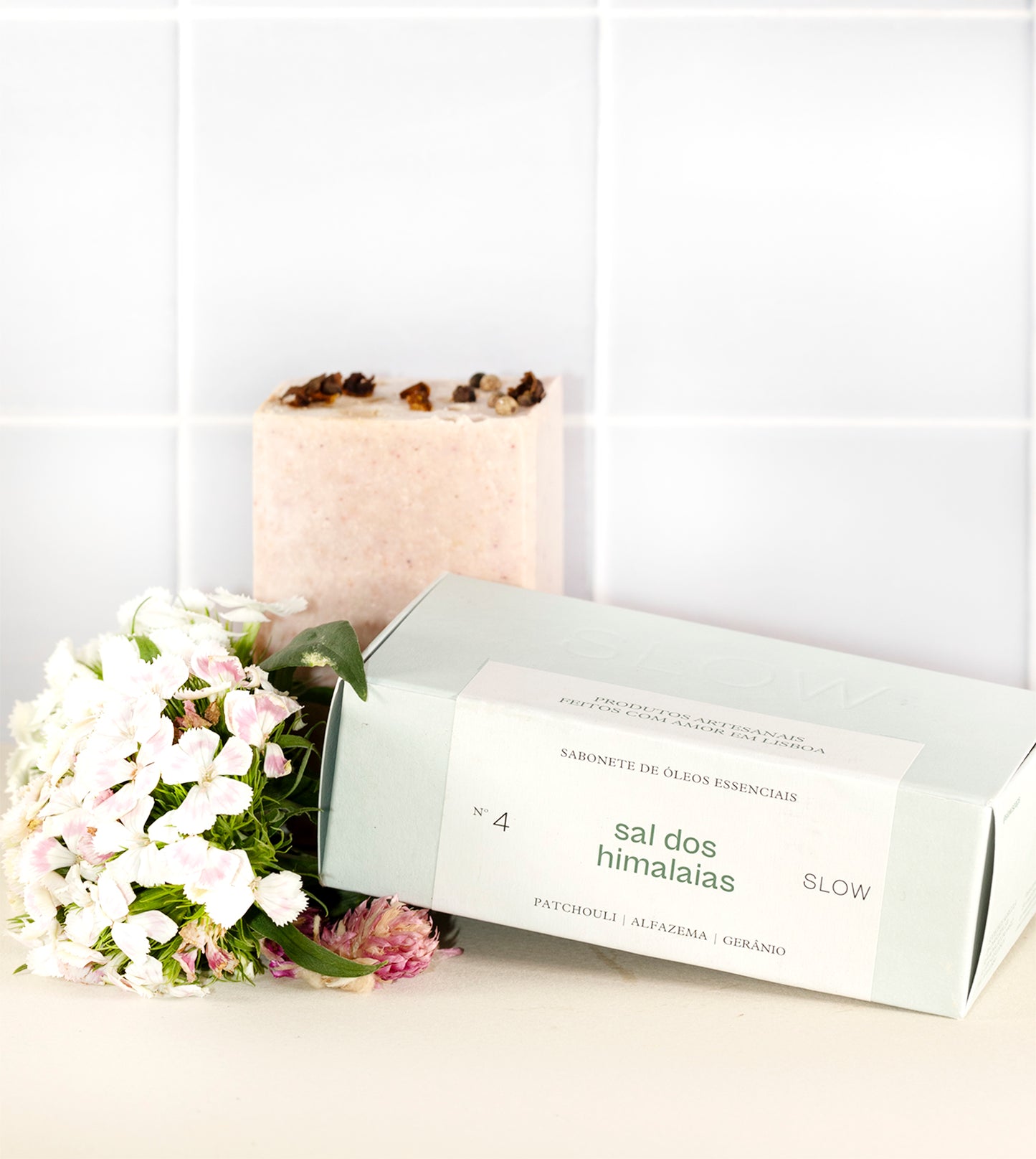 Sabonete Sal dos Himalaias - Patchouli, Alfazema e Gerânio