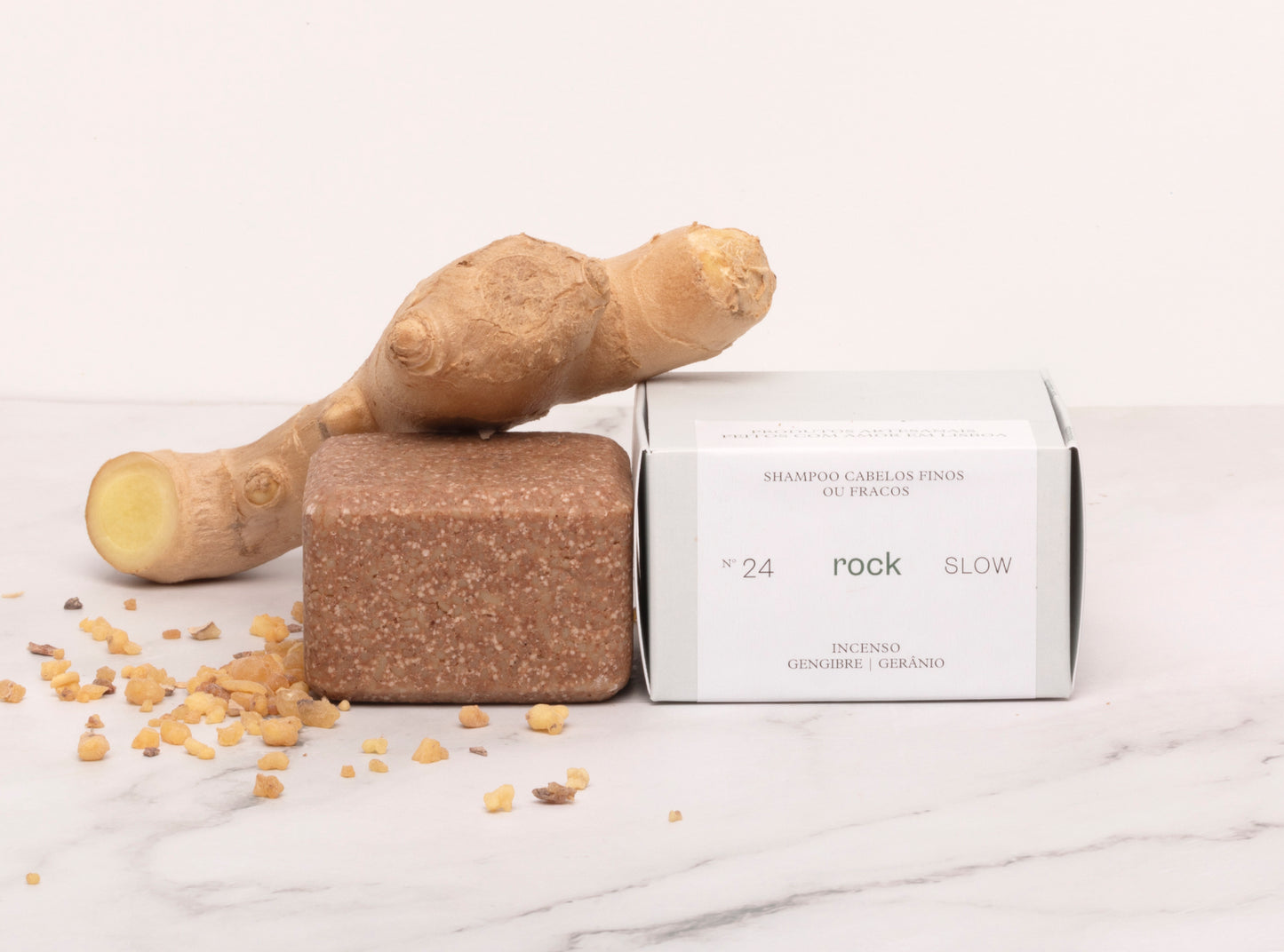 Shampoo Rock para Cabelo Fraco ou Fino - Gengibre, Gerânio e Basílico