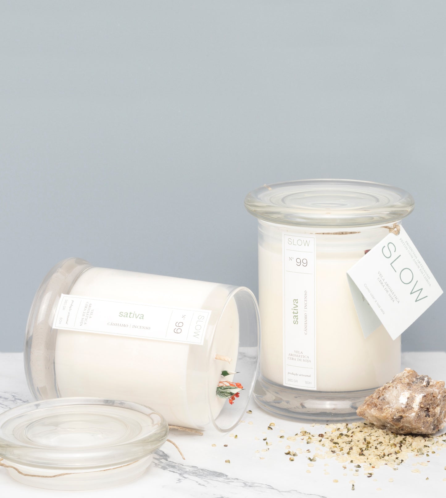 Vela Status Sativa - Cânhamo e Incenso