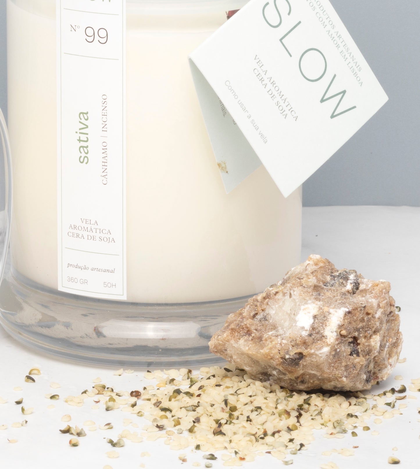 Vela Status Sativa - Cânhamo e Incenso